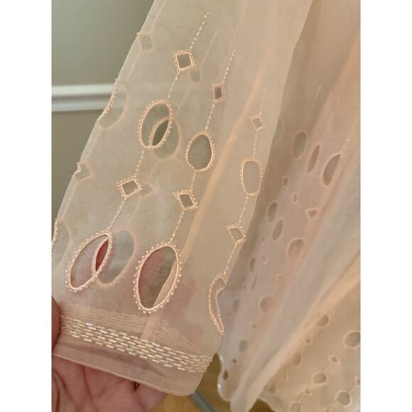 Vintage Carissmo Blush Pink Sheer Duster Cardigan - Picture 4 of 7